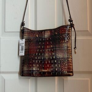 Brahmin Brown and Tan Crocodile Crossbody Bag